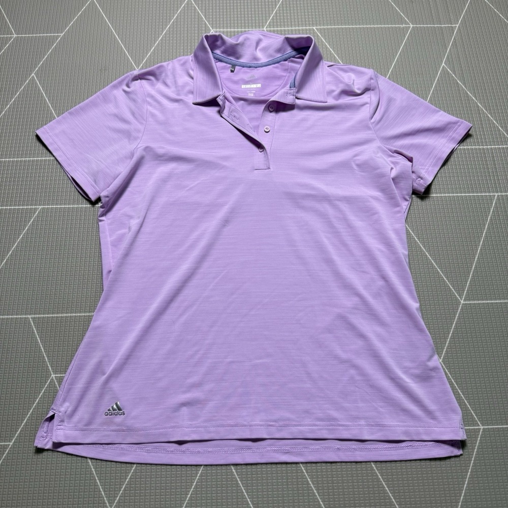 Adidas Golf Women's Short Sleeve Polo L Lilac Pink Performance Tennis